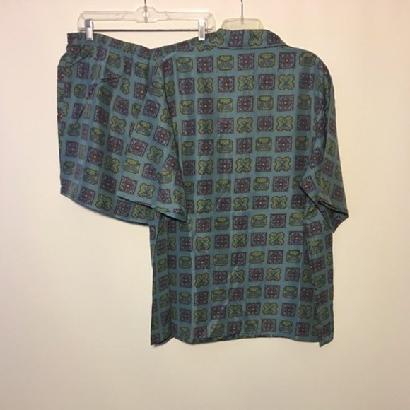 SIGNE INCOGNITO Light Blue Men's Silk Pajama Set With Shorts Size L NWT - Picture 2 of 11